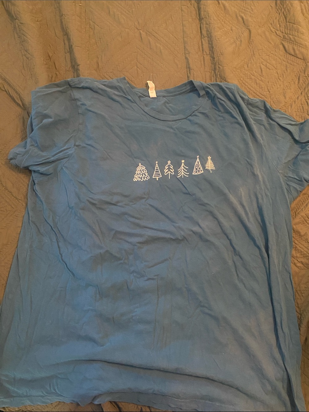 Bella Canvas Blue Short Sleeve Tee with White Tree Icons